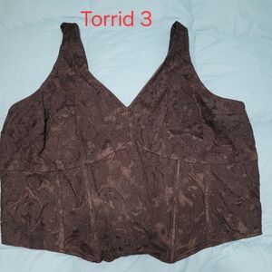 Torrid Dark Brown Lace Crop Top